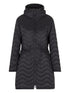 Emporio Armani Wave-Quilted Hooded Midi Down Jacket Black