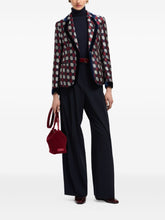 Emporio Armani Checked Single-Breasted Velvet Trim Jacket Multicolour