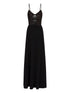 Emporio Armani Mesh Panel Gathered Waist Black Dress Black