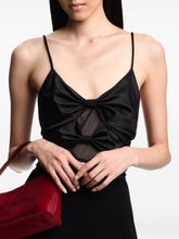 Emporio Armani Mesh Panel Gathered Waist Black Dress Black
