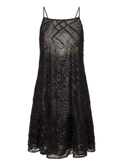 Emporio Armani Sequin-Embellished Backless Gown Black Black