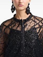 Emporio Armani Sequin Sheer Black Jacket Black