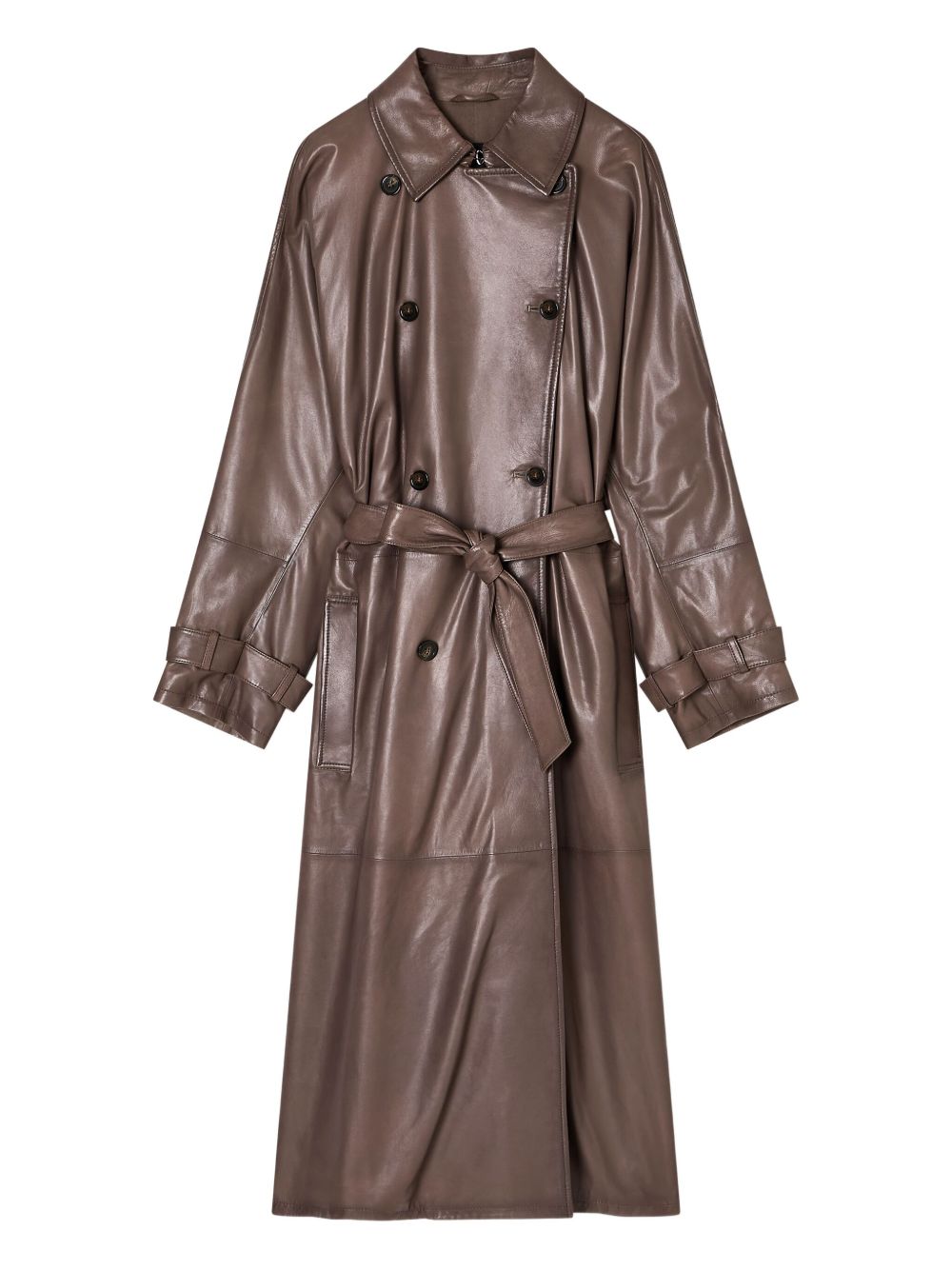 Emporio Armani Double-Breasted Belted Coat in Dove Grey Dove Grey