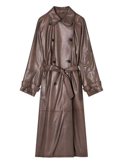 Emporio Armani Double-Breasted Belted Coat in Dove Grey Dove Grey