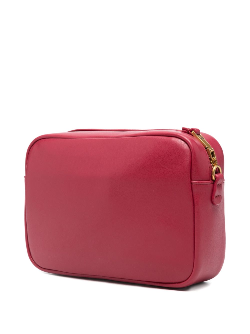 Emporio Armani Red Leather Rectangular Clutch with Detachable Strap Red