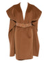 Elisabetta Franchi Wool Sleeveless V-Neck Belted Coat Brown
