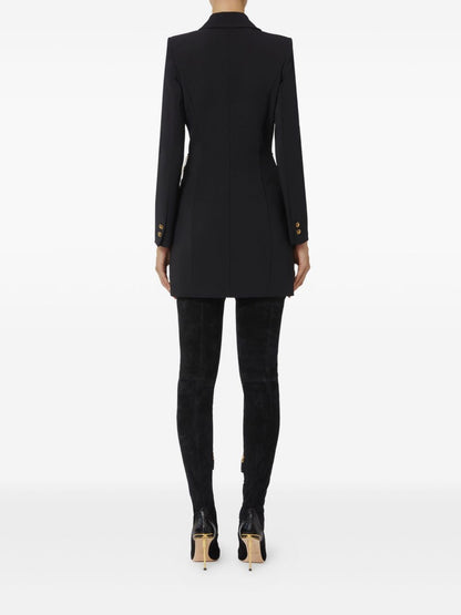Elisabetta Franchi Double-Breasted Chain-Belt Black Dress Black