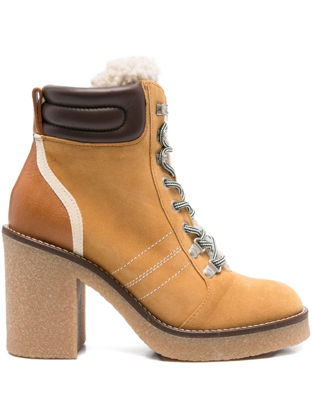 Woolrich Landhill Leather Ankle Boots Beige