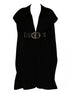 Elisabetta Franchi Wool Sleeveless Belted Coat Black Black