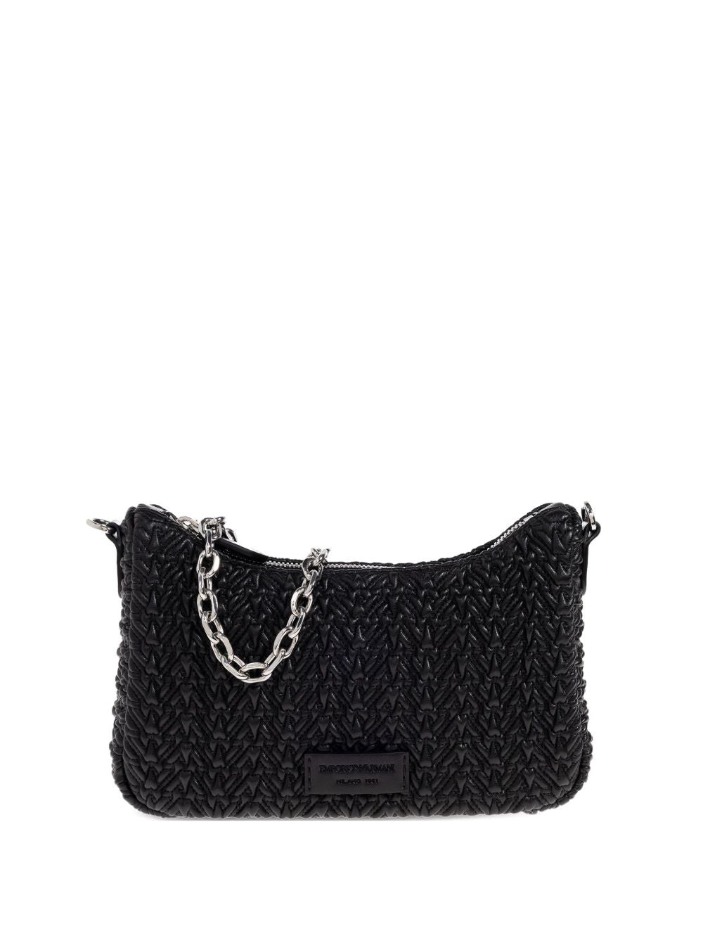Emporio Armani Quilted Chevron Mini Shoulder Bag Black