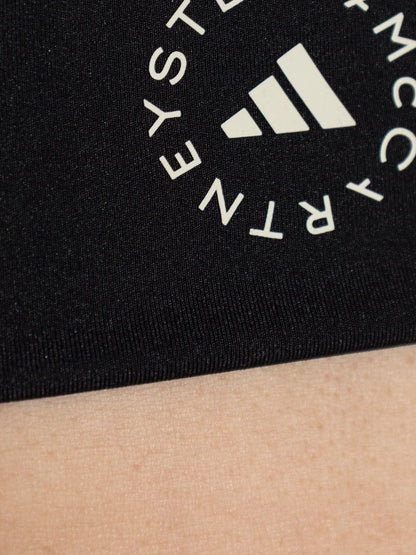 Adidas By Stella McCartney Panelled Logo Band Crossed-Strap Sports Bra Black Black