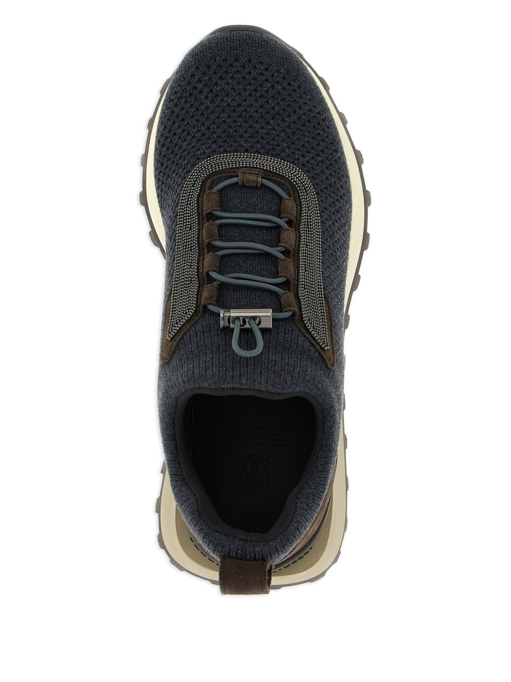 Brunello Cucinelli Wool and Suede Knitted Sneakers Black black