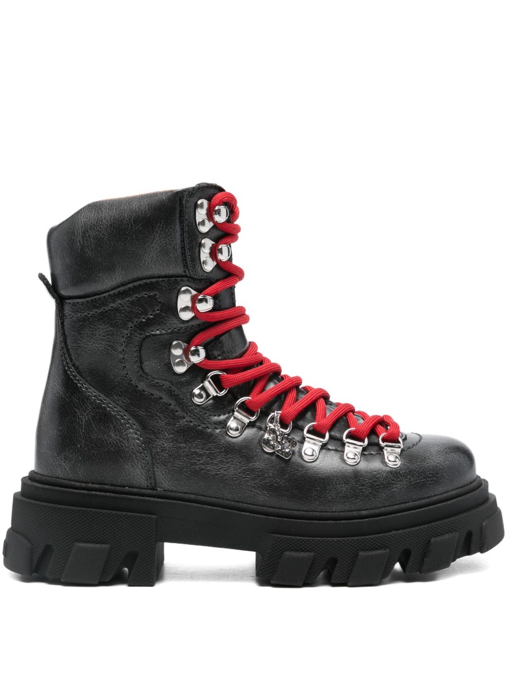 Ganni Lace-Up Ankle Mountain Boots Brown brown