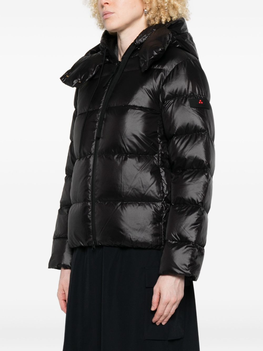 Peuterey Quilted Hooded Long Down Jacket Black Black