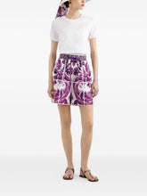 Dolce & Gabbana Maiolica Print Cotton Shorts Purple