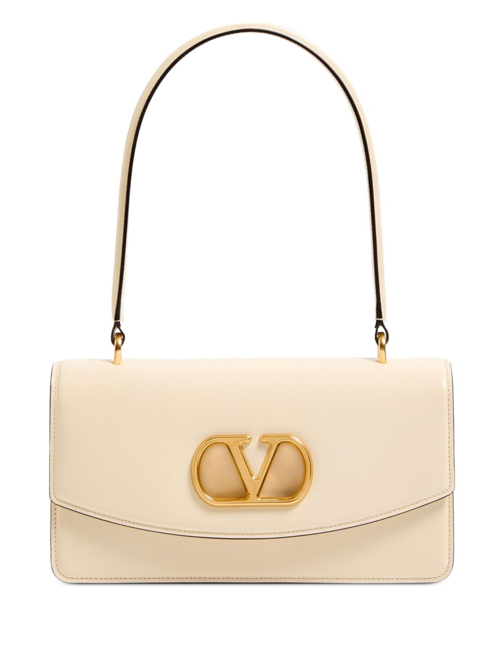Valentino Garavani Vain Leather Top Handle Bag White