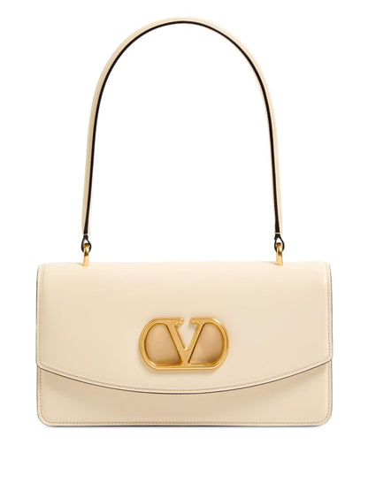 Valentino Garavani Vain Leather Top Handle Bag White