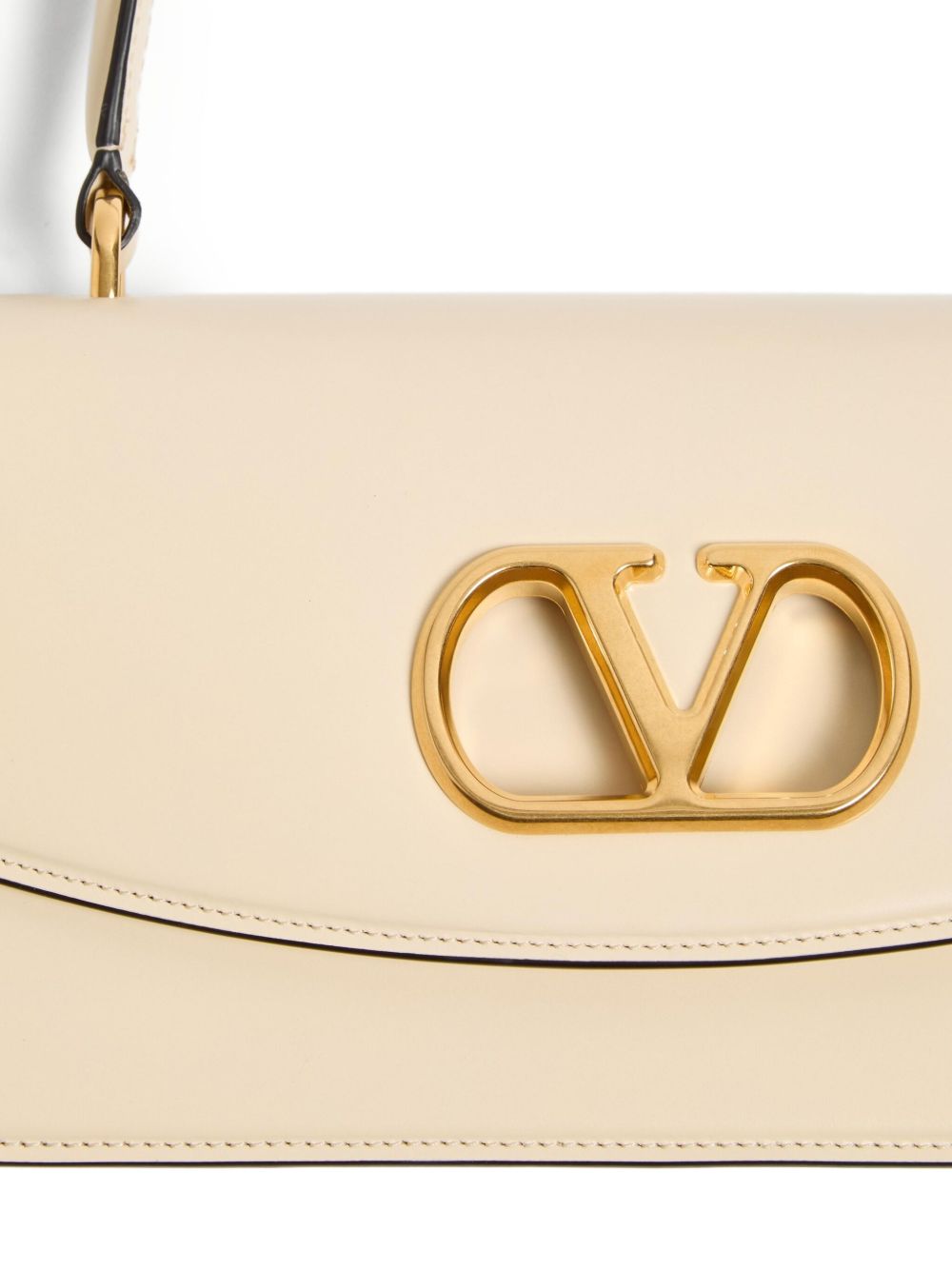 Valentino Garavani Vain Leather Top Handle Bag White