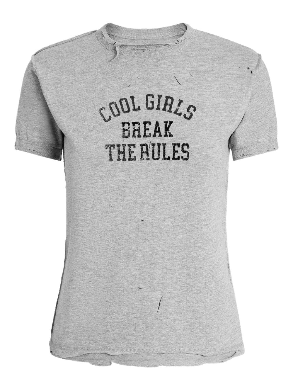 Dolce & Gabbana Cotton Slogan Distressed-Edge T-Shirt White White