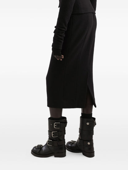 Dolce &amp; Gabbana Wool Midi Pencil Skirt Black