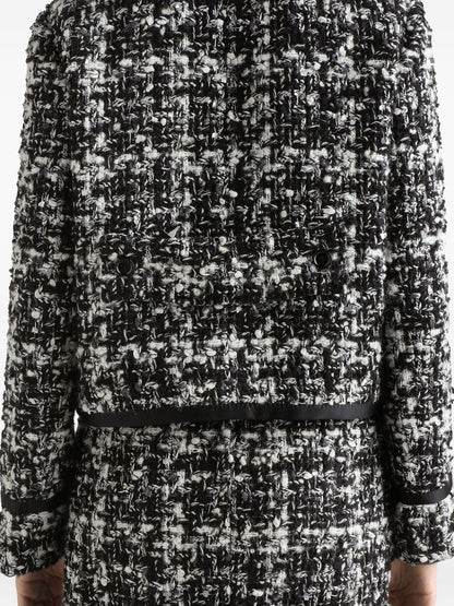 Dolce &amp; Gabbana Double-Breasted Tweed Wool-Blend Jacket Grey