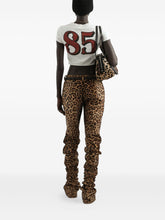 Dolce & Gabbana Doll Print Cropped Distressed Cotton T-Shirt White