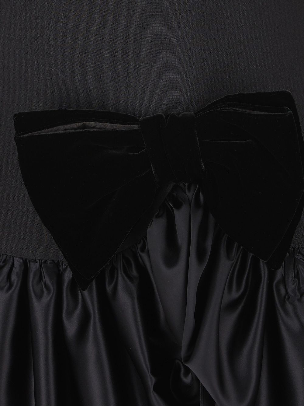 Valentino Short-Sleeve Bow-Detail Wool and Silk Mini Dress Black
