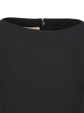 Valentino Short-Sleeve Bow-Detail Wool and Silk Mini Dress Black