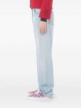 Valentino Light Blue Denim Cotton Jeans With Logo Patch Clear Blue