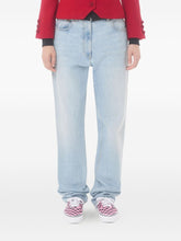 Valentino Light Blue Denim Cotton Jeans With Logo Patch Clear Blue