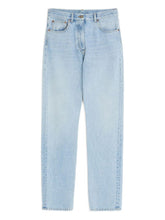 Valentino Light Blue Denim Cotton Jeans With Logo Patch Clear Blue