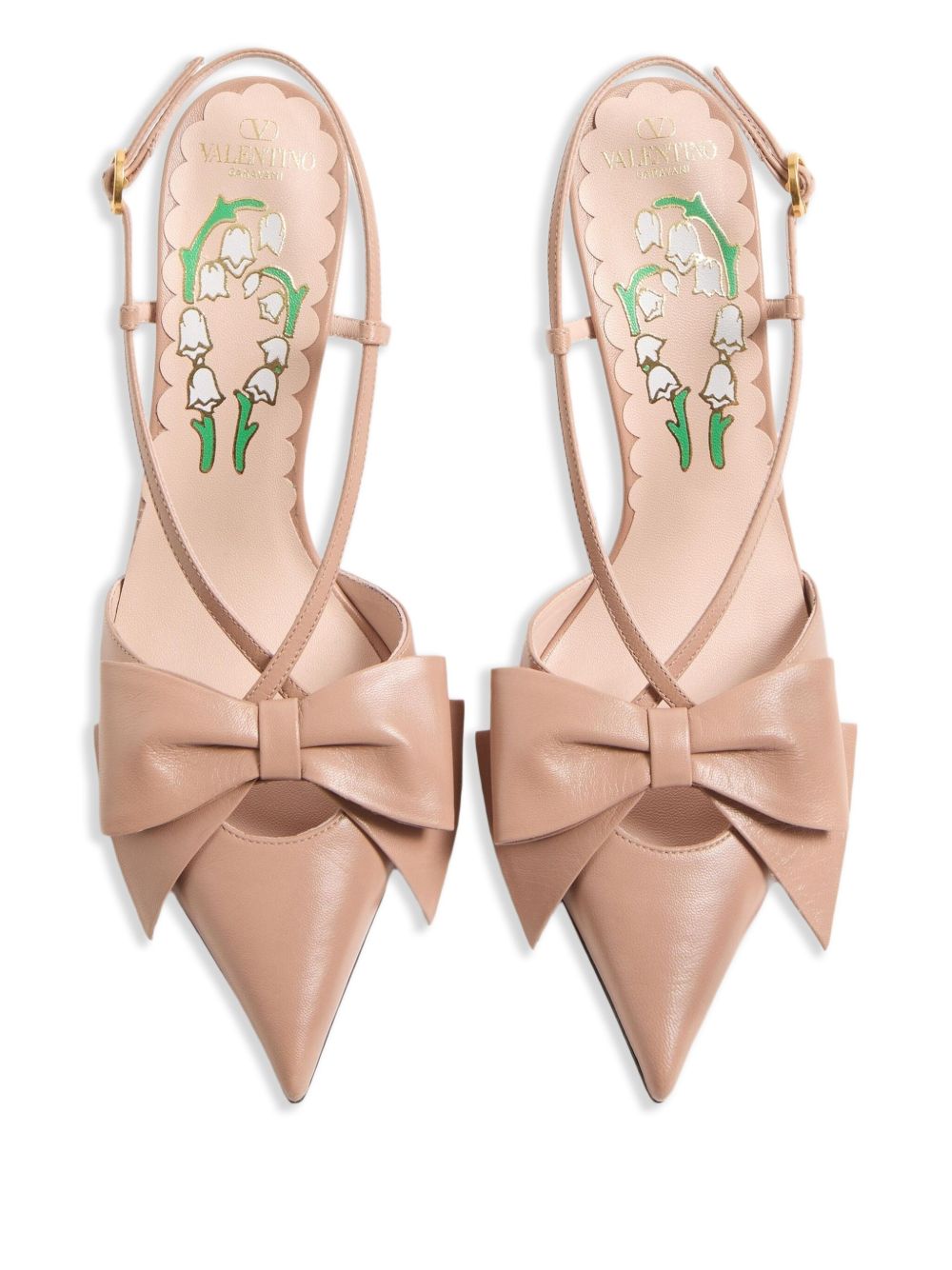 Valentino Garavani With Heel Goat Leather Pumps Powder
