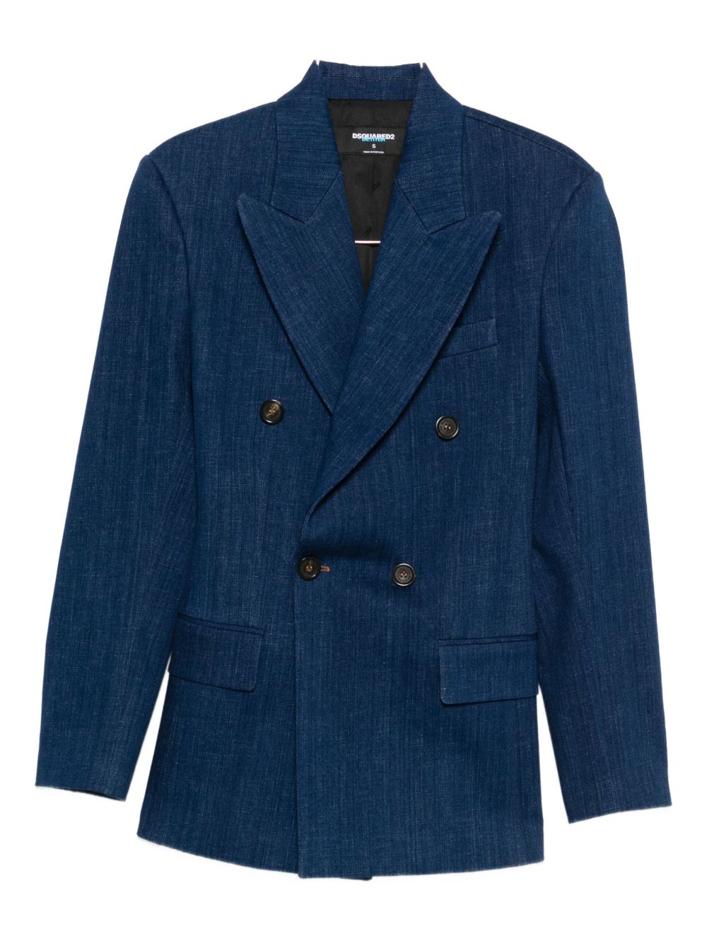 Dsquared2 Double-Breasted Denim Blazer in Blue blue