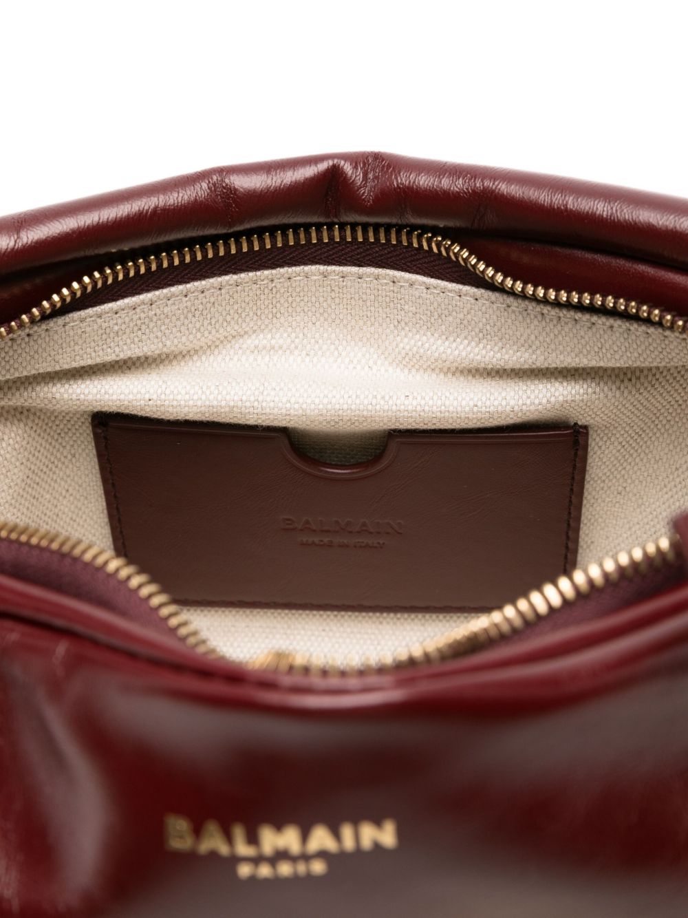 Balmain Sync Medium Leather Shoulder Bag Bordeaux