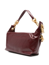 Balmain Sync Medium Leather Shoulder Bag Bordeaux