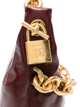 Balmain Sync Medium Leather Shoulder Bag Bordeaux