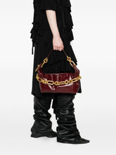 Balmain Sync Medium Leather Shoulder Bag Bordeaux