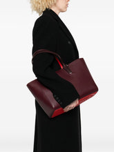 Christian Louboutin Cabata Small Burgundy Studded Leather Tote Bag Bordeaux