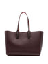 Christian Louboutin Cabata Small Burgundy Studded Leather Tote Bag Bordeaux