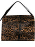 Christian Louboutin Leopard Print Leather Shoulder Bag Brown