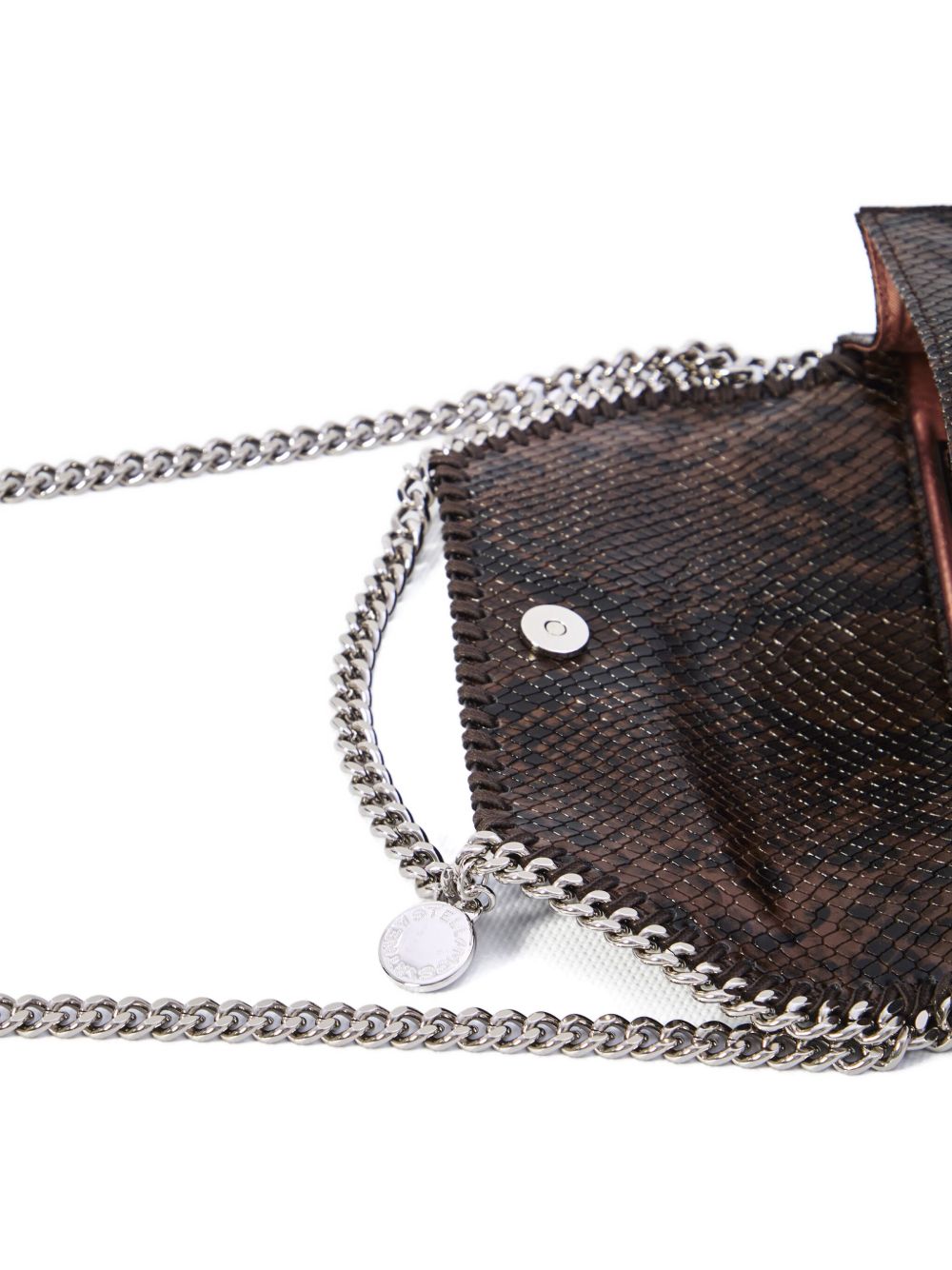 Stella McCartney Falabella Chain Wallet Brown Snakeskin Effect Brown