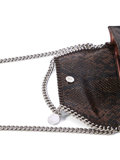 Stella McCartney Falabella Chain Wallet Brown Snakeskin Effect Brown