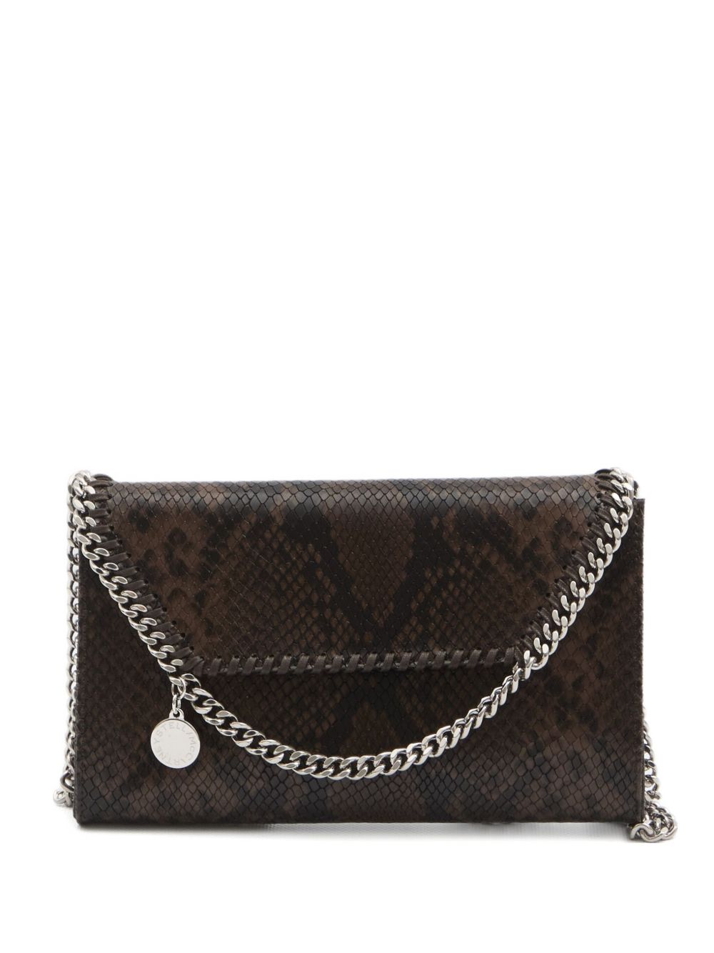Stella McCartney Falabella Chain Wallet Brown Snakeskin Effect Brown
