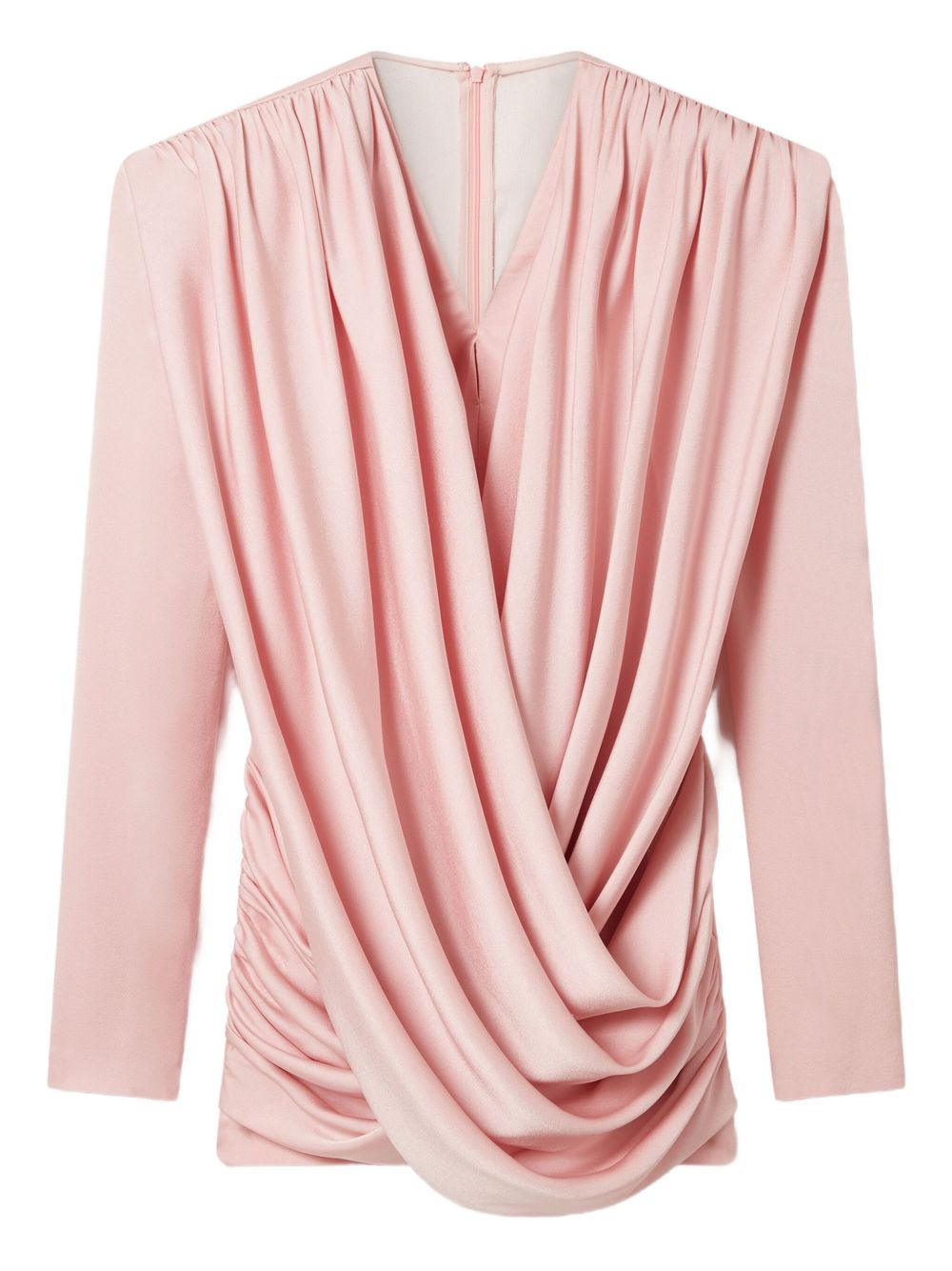 Stella McCartney Draped Long-Sleeve Mini Dress Pink