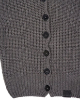 Stella McCartney Ribbed Knit Hooded Cashmere-Blend Sweater Grey
