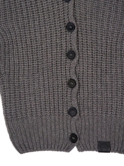 Stella McCartney Ribbed Knit Hooded Cashmere-Blend Sweater Grey