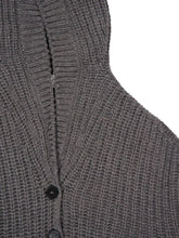 Stella McCartney Ribbed Knit Hooded Cashmere-Blend Sweater Grey