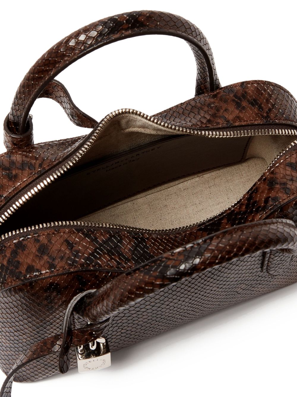 Stella McCartney Ryder Small Snakeskin-Effect Shoulder Bag Brown