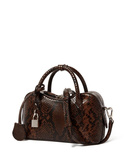 Stella McCartney Ryder Small Snakeskin-Effect Shoulder Bag Brown