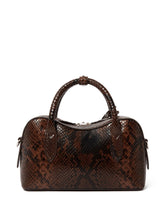 Stella McCartney Ryder Small Snakeskin-Effect Shoulder Bag Brown